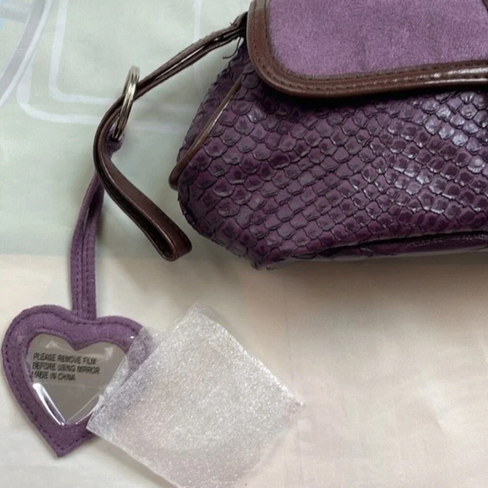 ELIZABETH ARDEN Vintage Purple Snakeskin Clutch Bohemian New